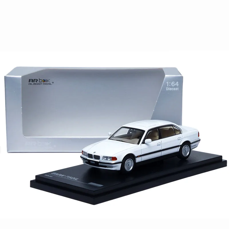 Almost Real 1/64 Alloy Car Model BMW 750iL E38 Black White AR Box Car Model BMW Collectible Model Car Toys Kids Toys Boy Gifts