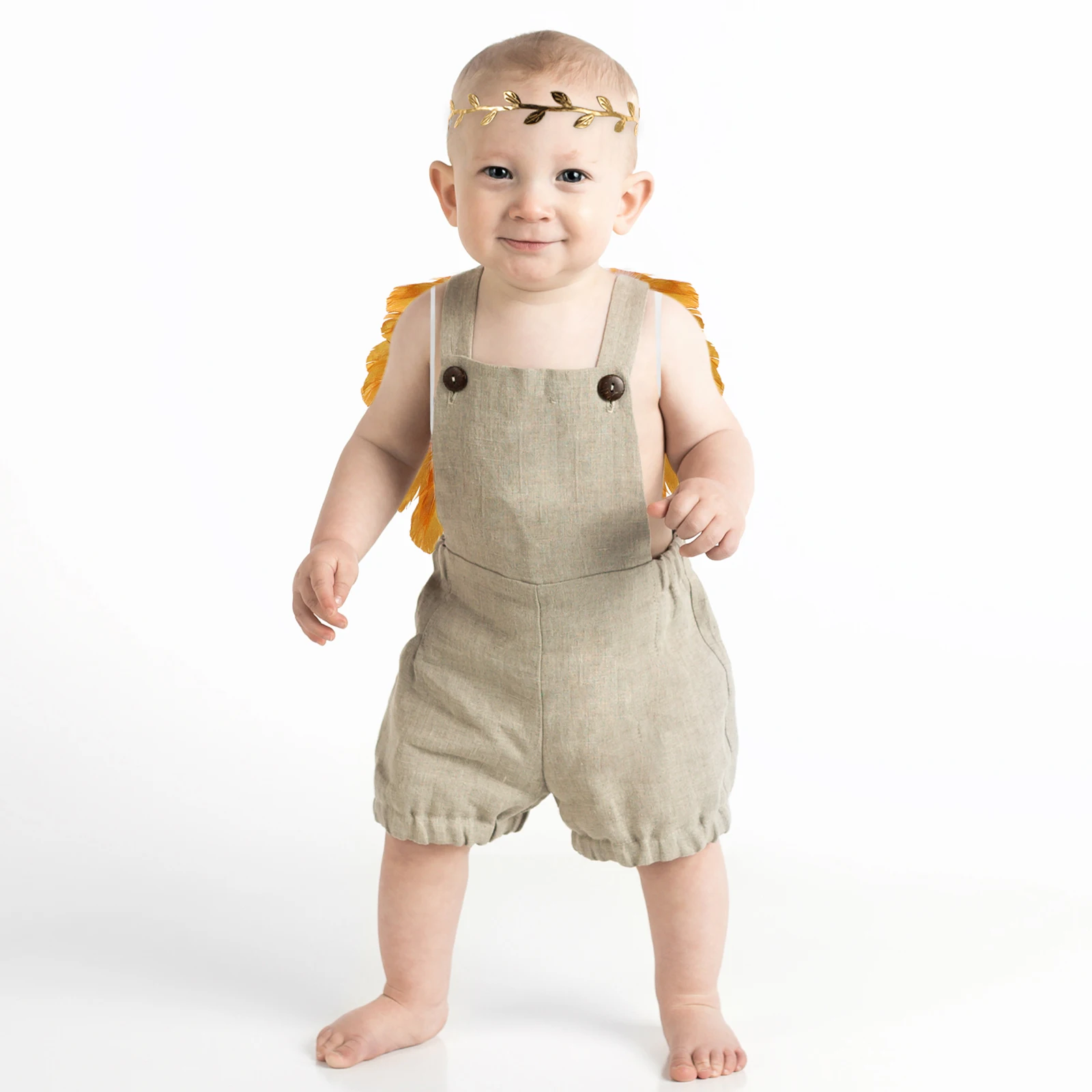 1 Satz goldene Blätter Stirnband Kinder Foto Requisiten Kostüm dekorative Flügel Ornament Party Performance Baby Fee Flügel