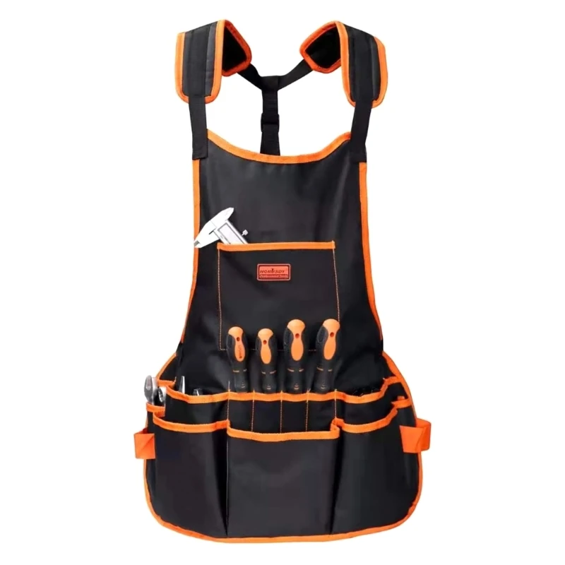 Grembiule da lavoro con 10 tasche per attrezzi, grembiule per lavorazione del legno Grembiule per attrezzi durevole in Oxford