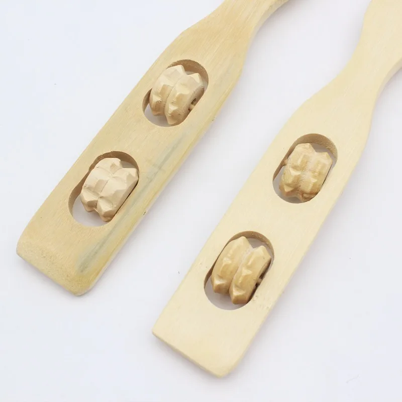 Natural Bamboo Back Scratcher With Massage Rollers, Practical Household Back Scratching & Massage Tool for Daily Use image 3
