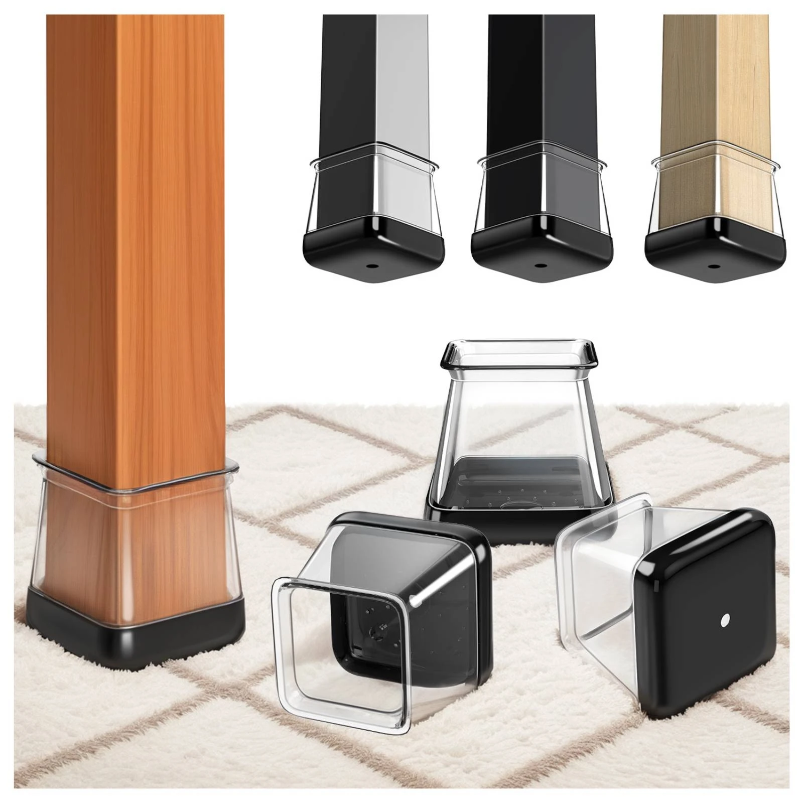 Chair Leg Cap with Thickened Bottom Flexible Chair Leg Floor Protectors Slip-Resistant Quiet for Dining Chairs