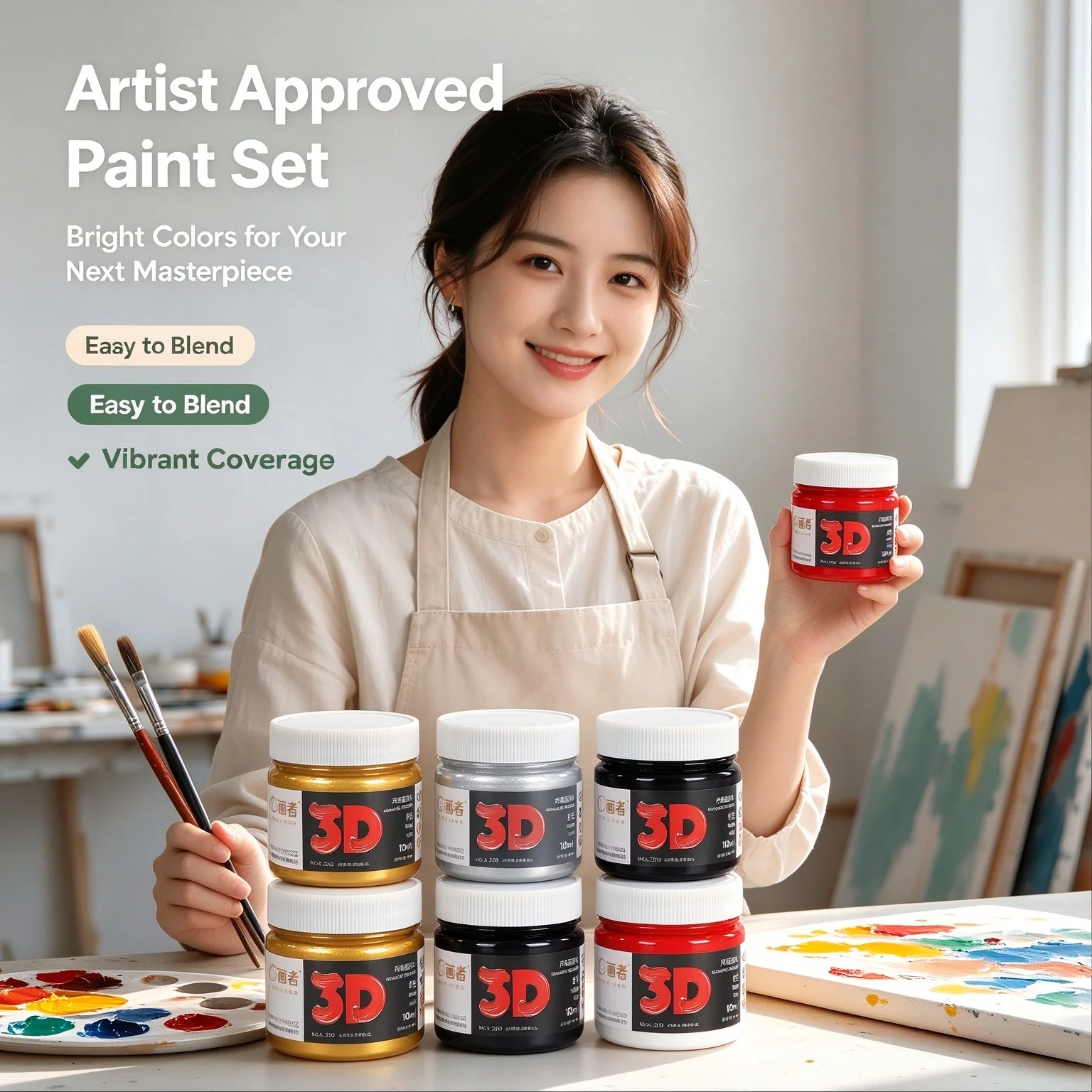 Acrylic Paint 100ML Large Wall Painting Canister - Water-resistant, Non-fading, Suitable For Wall Painting. Wall Paint Set For