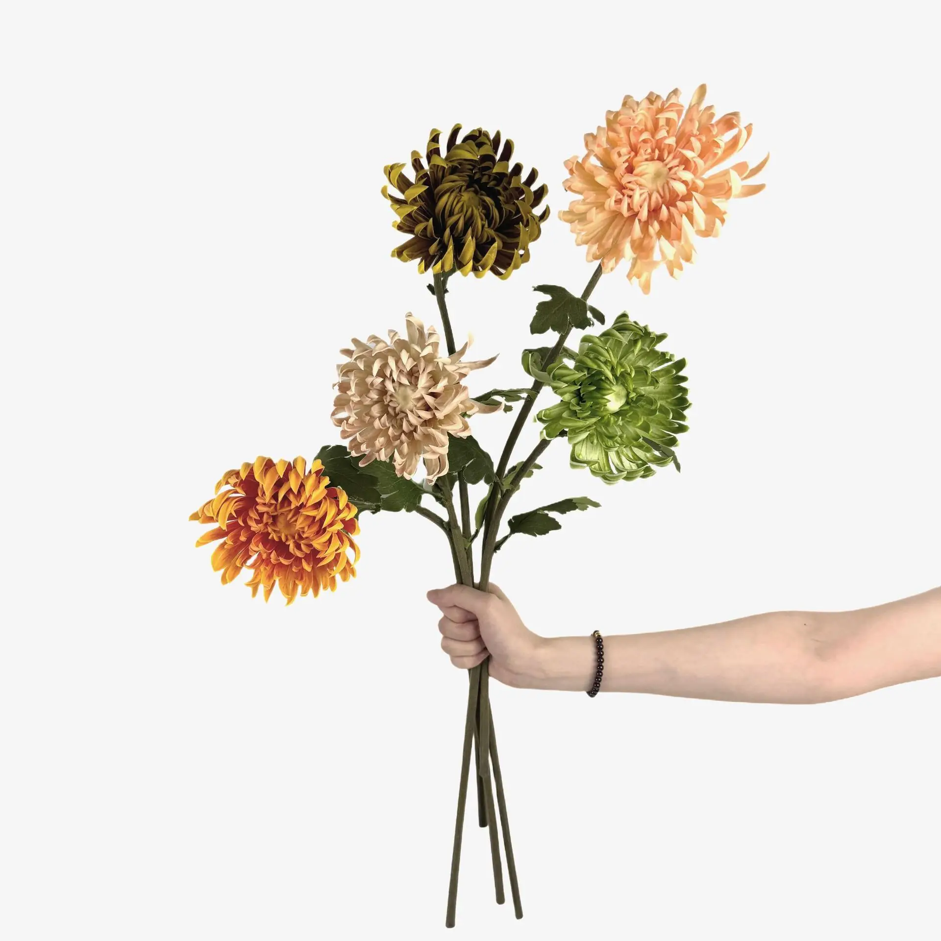 3 pièces de chrysanthèmes artificiels en PU, fausses fleurs rétro pour la décoration de la maison, la mise en page de table de fête, l'arrangement floral de mariage, bouquet