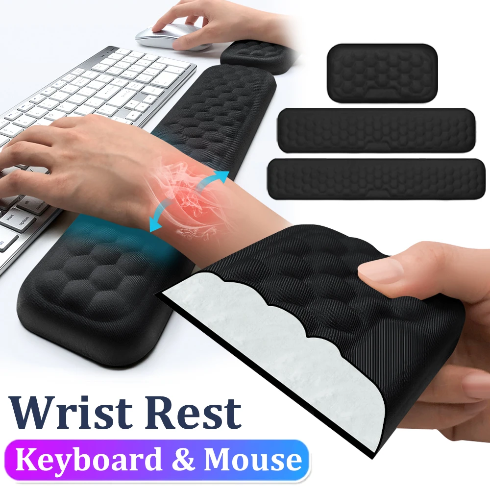 Ratón teclado muñeca resto pad muñeca soporte suave para ordenador PC portátil con textura de masaje transpirable resto