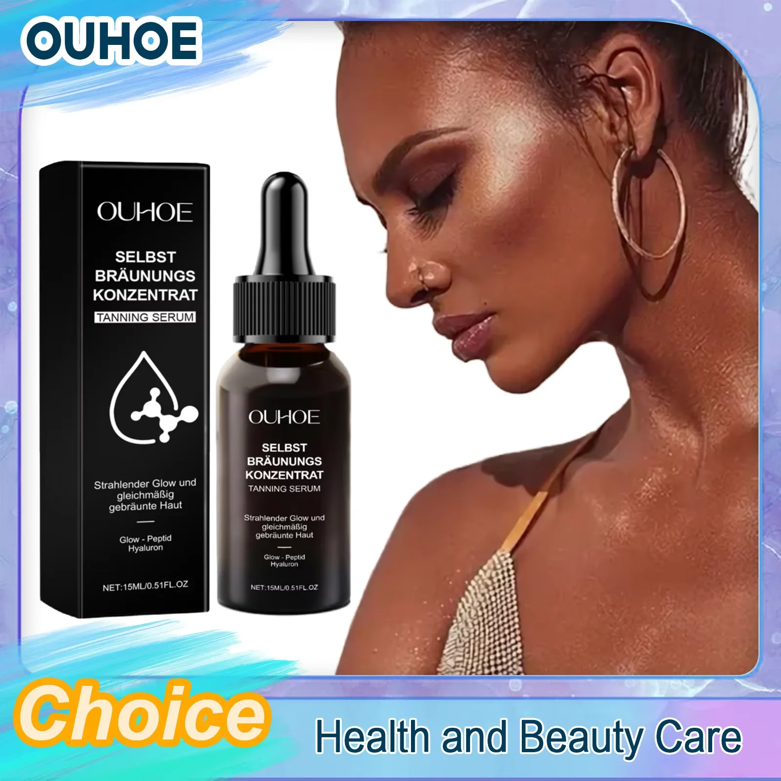 

Sunless Tanning Essence Boosting Tan Enhancing Bronze Prevent Sunburn Natural Golden Brown Summer Sunbathing Self Bronzing Serum