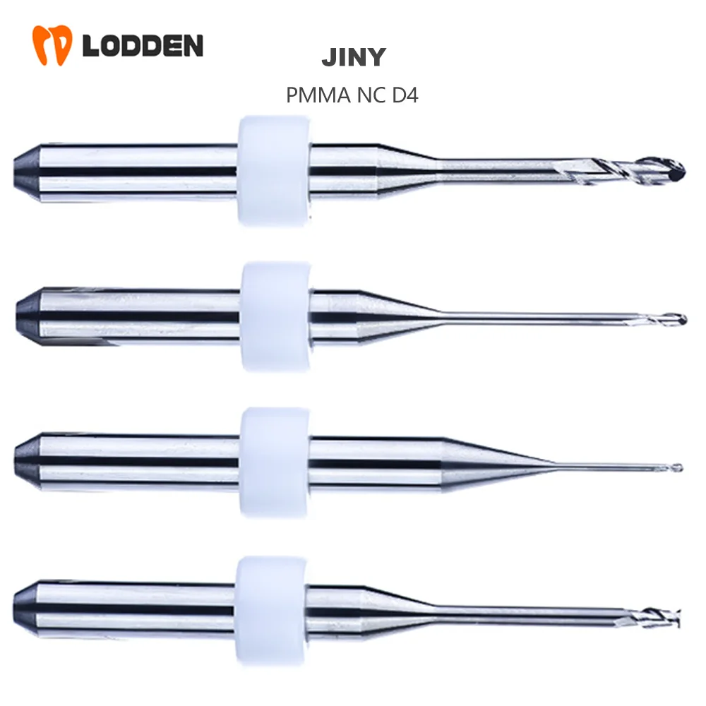

Dental Lab JINY NC Milling Burs Step Bur for Cad/Cam System 0.6/1.0/1.5//2.0 Shank D4 Total45mm