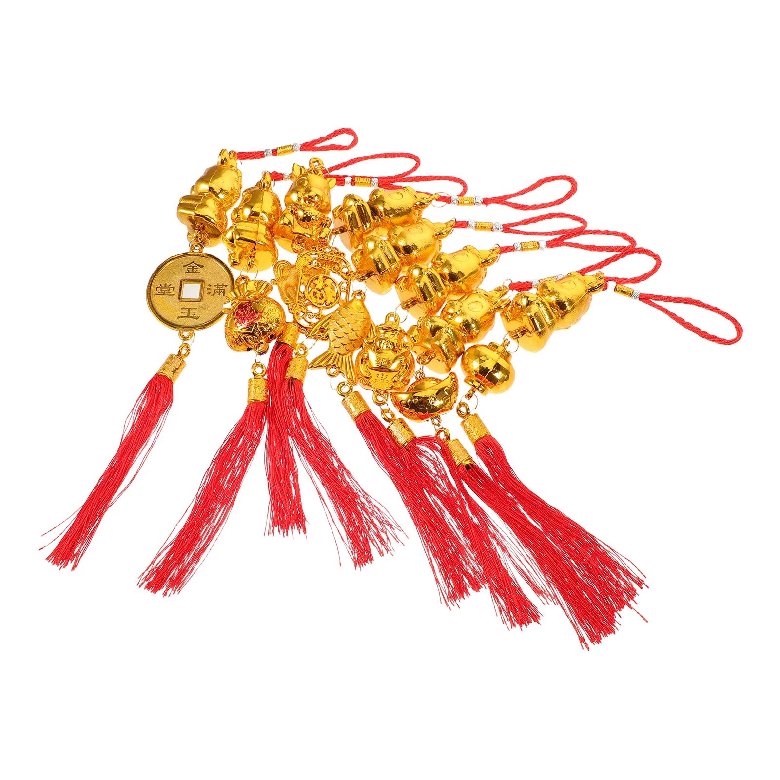 8 قطعة السنة الصينية الجديدة الحصان حلي معلقة القمرية بونساي ديكور لأواني الزهور مهرجان الربيع الديكور مجموعة محظوظ