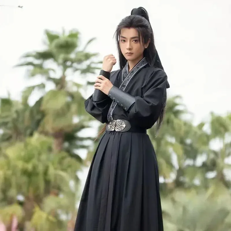 ملابس مسرح هانفو الصينية للرجال Wuxia Drama Cosplay كيمونو الأكمام الزي الصيني التقليدي القديم لجميع القديسين