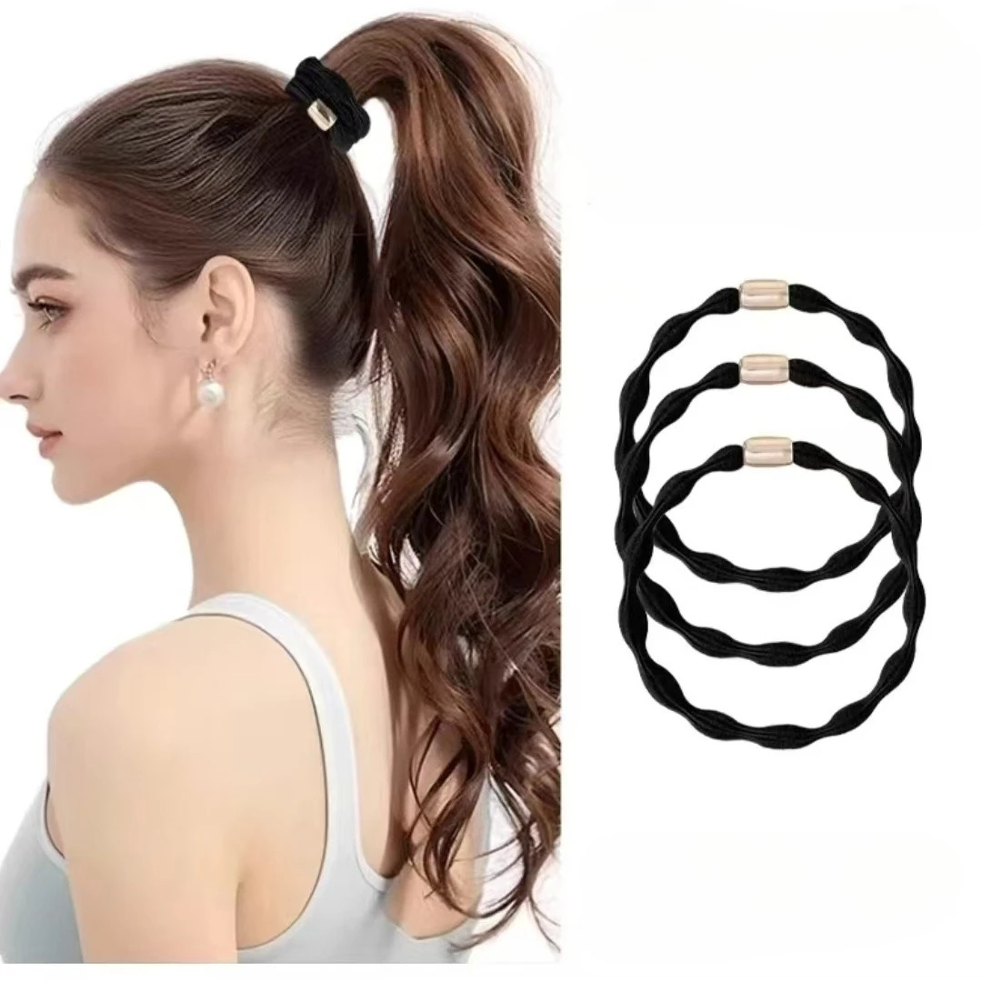 

5pc Fashion Khaki Style Good Elastic Hair Ties Rings Rope for Women Girls for Hair Accessories Ponytail Holder