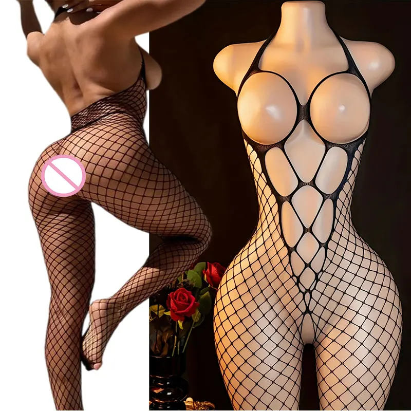 Erotic Crotchless Full Body Stockings Fishnet Adult Toys Sheer Open Crotch Lingerie Sexy BodyStockings Desire Underwear Tights image 3