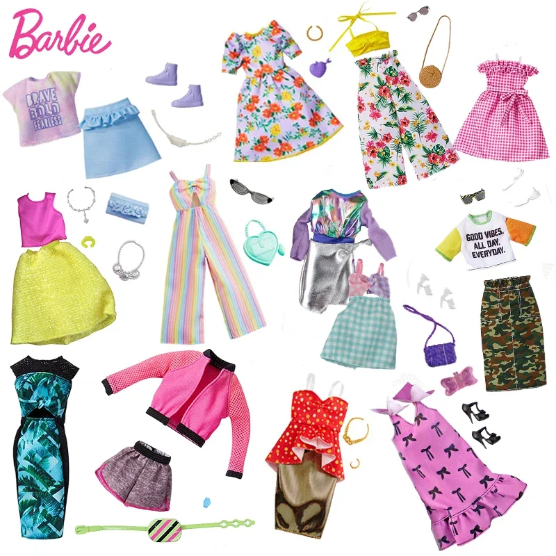 Original Barbie Accessories Clothes Fashion Outfit for 30cm Dolls Barbie Clothes Toys for Children Girls Doll Accessories Dress