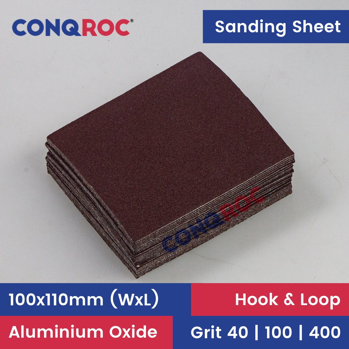 25 Pieces 100x110mm Sanding Sheets Aluminum Oxide Dry Sanding Papers Hook and Loop Grit 40 | 100 | 400