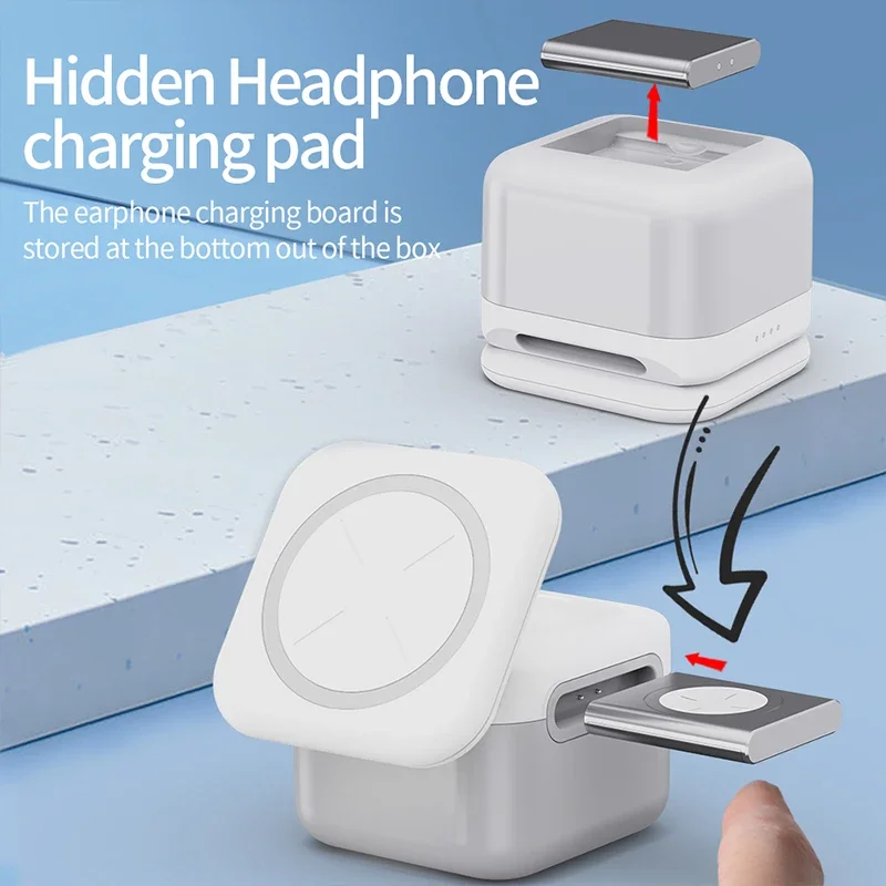 

3 In 1 Magnetic Wireless Charger Stand for iPhone 15 14 13 12 Pro Max Apple Watch 1-8 AirPods Pro 15W Fast Charging Station Dock