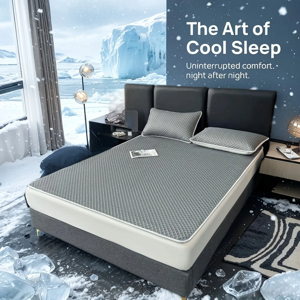 Summer Cooling Mattress Breathable Skin-friendly Ice Silk Bed Mat Washable Smooth Air Condition Cushion 90/120/150/180*200cm