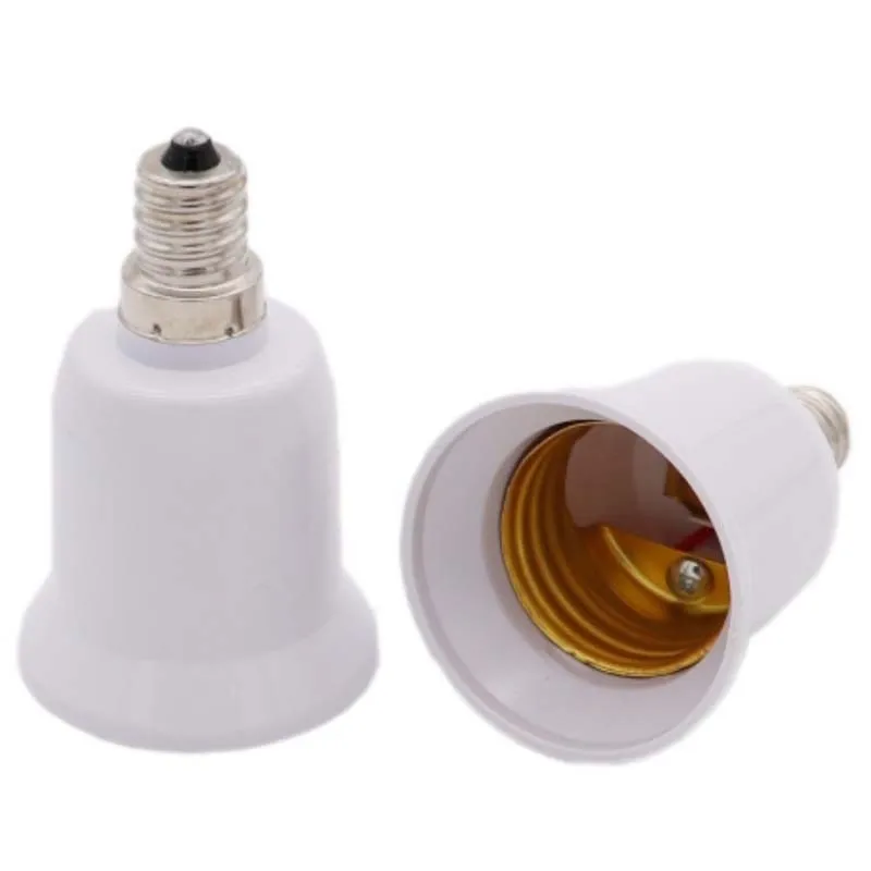 2PCS E12 to E27 Led Lighting Lamp Holder Converter Screw Bulb Socket Adapter LED Saving Light Halogen Lamp Bases 3A 220V White