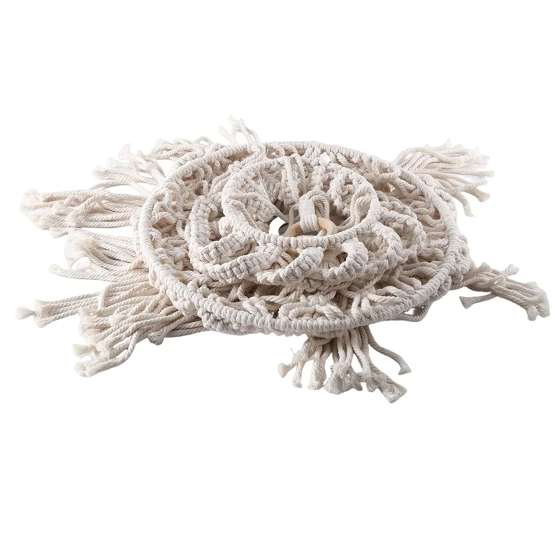 -A23G Macrame Lamp Shade Hanging Pendant Light Cover Bedroom Living Room Home Decor Woven Tapestry