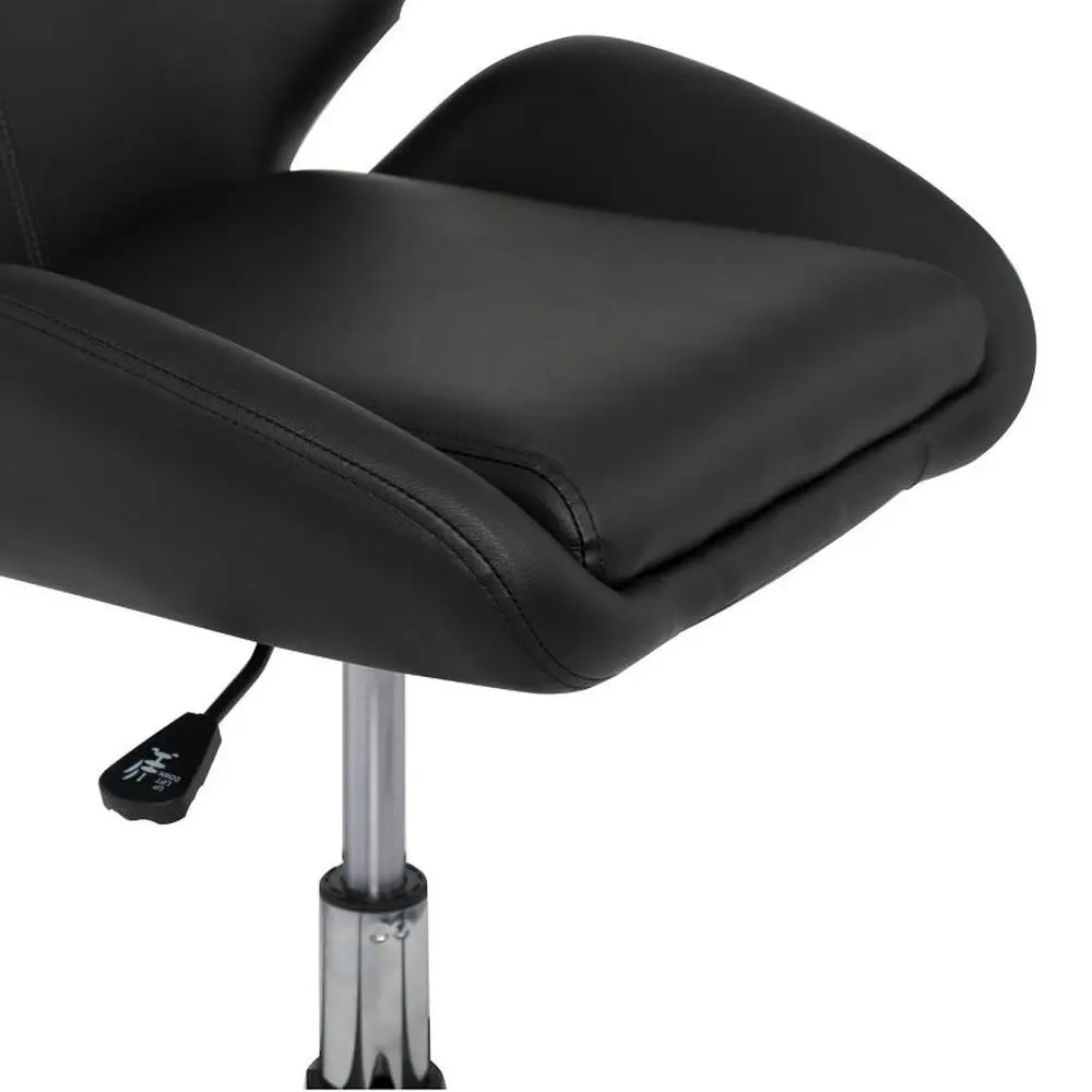 Executive Office Chair High Back Black Leather Ergonomic Design Adjustable Lumbar Support 360° Swivel 250 lbs Capacity Easy