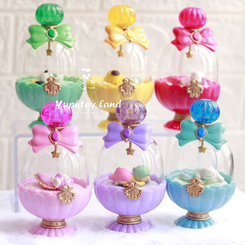 

Rement Sanrio Character Dreamy Perfume Bottle Blind Box Hello Kitty My Melody Cinnamoroll Little Twin Stars Gudetama Figure Set