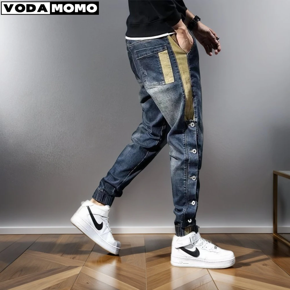 

Men's Korean Fashion Harem Jeans Pants Stretch Slim Drawstring Casual Jogging Pencil Denim Trousers New Male Hip Hop Street Wear