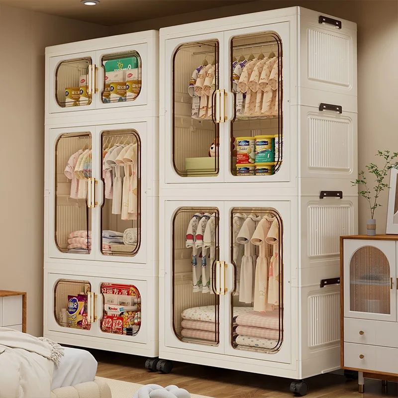 Guarda-Roupa Dobrável de Montagem Rápida para Bebês – Armário Multicamadas para Roupas e Brinquedos para Sala de Estar/Quarto, Organizador Compacto para Casa