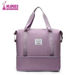 Bolso de viaje de tela Oxford de gran capacidad para mujer, bolsa de separación húmeda y seca de doble uso, bolsa deportiva para fitness, bolso para mamá