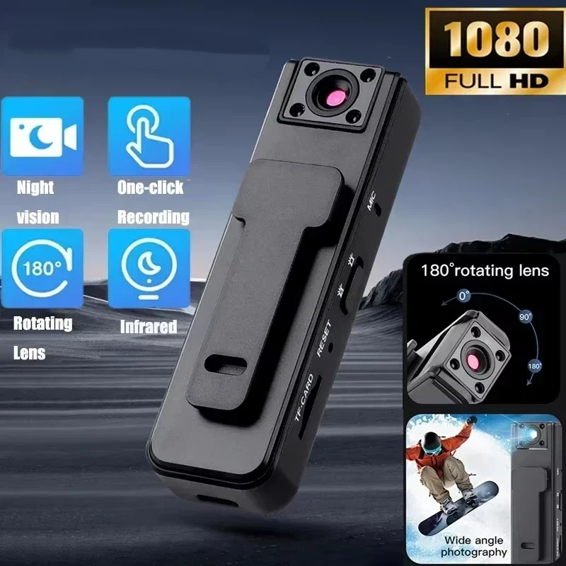 A9 Mini Kamera Przenośna 1080P Full HD z Noktowizorem na Podczerwień, Rejestrator do Sportów na Świeżym Powietrzu, Jazdy na Rowerze, Kamera Wideo z Klipsem na Plecy, Nowość 2026 — zdjęcie produktu 3