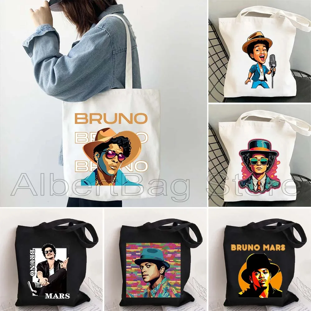 

Colorfull Vintage BRUNO MARS PORTRAIT Live the Moment Rock 'n' Roll Time Traveler Cute Canvas Tote Bag Shoulder Shopping Handbag