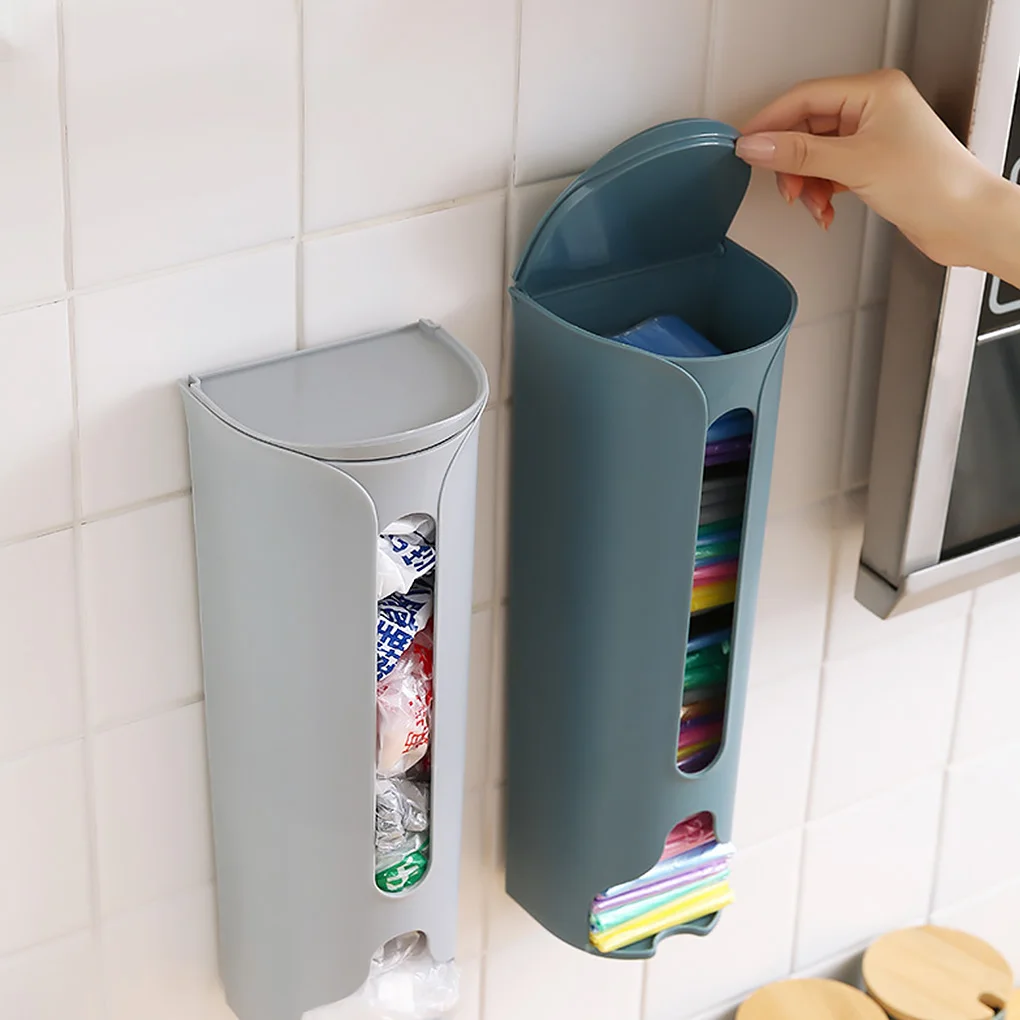 New Portable Plastic Garbag Bag Holder Creative Kitchen Bathroom Wall-Mounted Plastic Bag Storage Holder Garbage Bag Storage Box