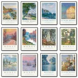 Vintage Claude Monet Abstract Landscape Exhibition Posters and Prints Canvas Painting Wall Art Pictures for Room Home Decor
