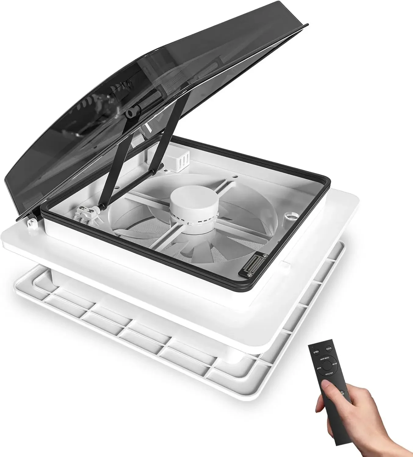 مروحة عادم قابلة للعكس بفتحة تهوية RV مقاس 14 بوصة من Air Max، مروحة سقف لتهوية الهواء RV ذات صوت منخفض للغاية 12 فولت عن بعد مع مستشعر المطر #2