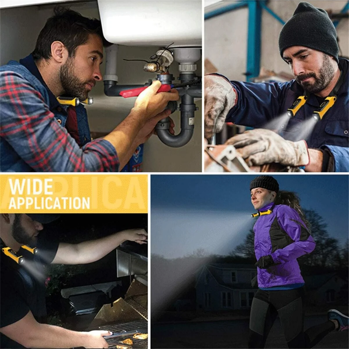 Lampe de lecture USB Rechargeable AD41, lampe de cou pour livre, 2 niveaux de luminosité, bras pliables pour la lecture, le Camping,