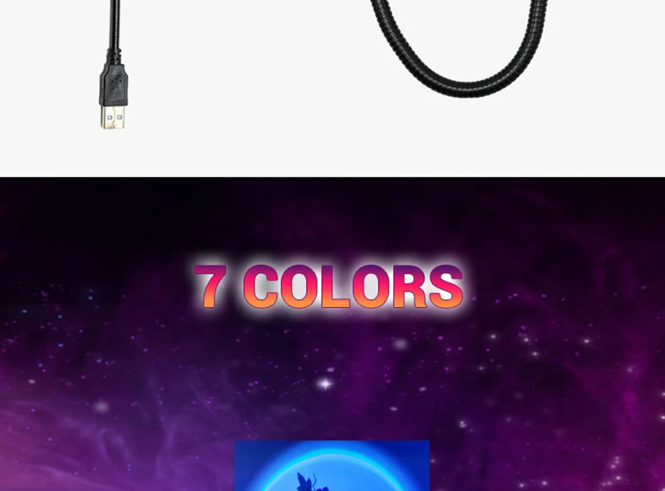 USB LED Sunset Lamp Projector Night Light Golden Hour Photography Wall Decor Living Room Bedroom Home Atmosphere Ambient Light