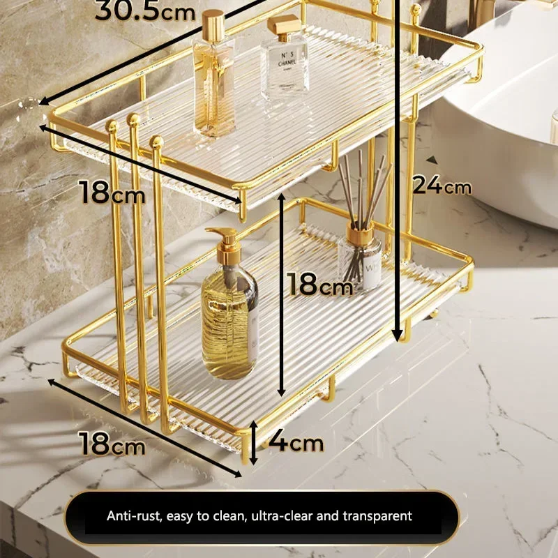 1PC Bathroom Organizer Rack Acrylic Makeup Storage Hooker Shelves For Skincare Cream Bathroom Kitchen Accessories New Arrival