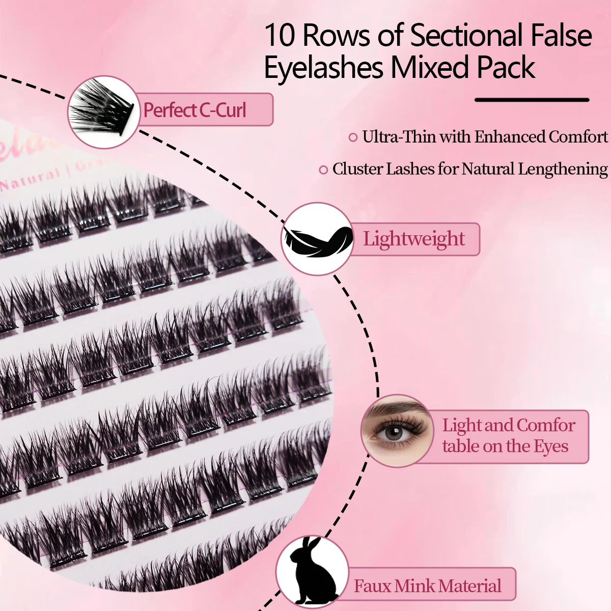 10 صفوف من الرموش الصناعية الط - مراجعة Eyelash Extension No 9 وسعره