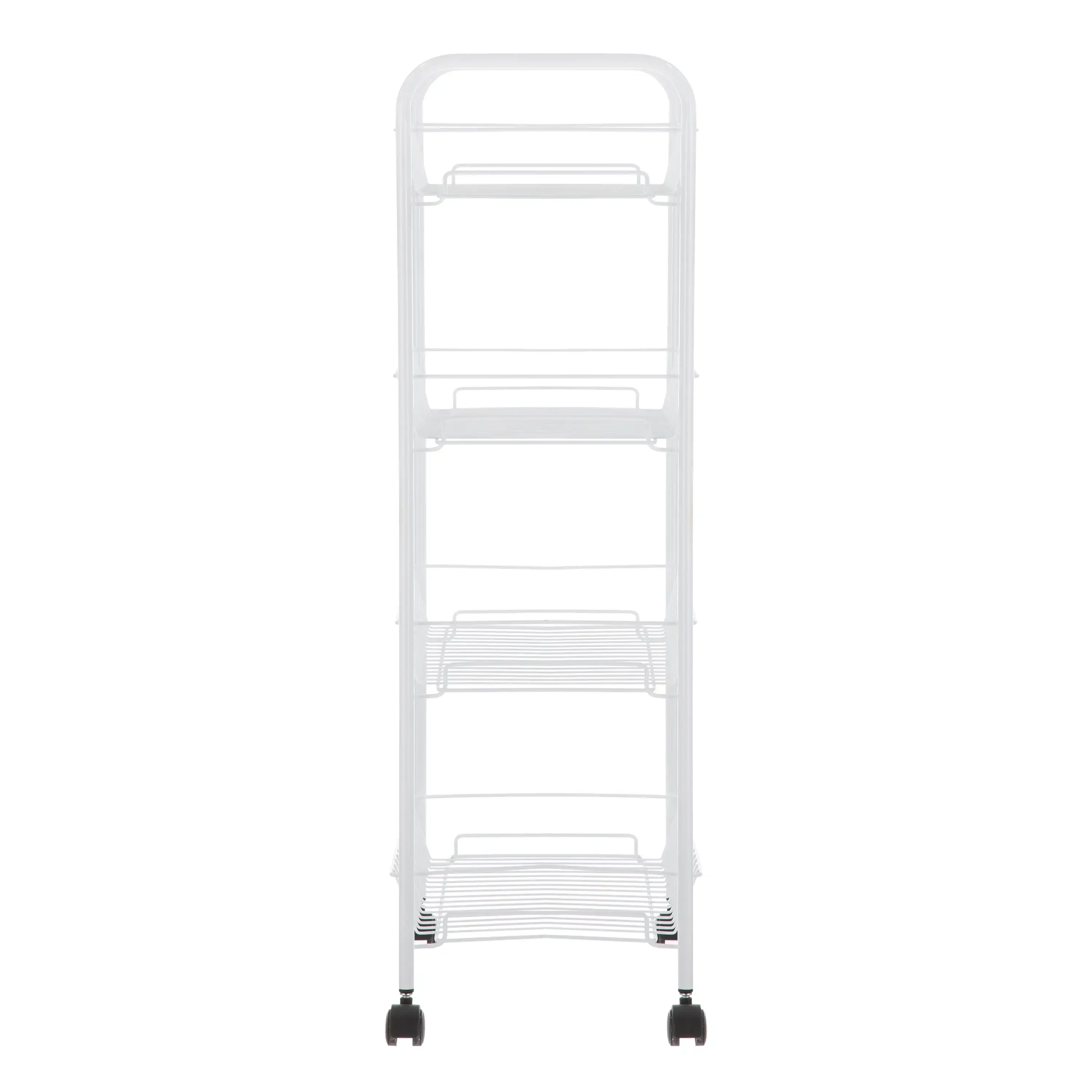 NEW 4-Shelf Steel Laundry Cart with Caster Wheels, White, Adult, Senior and Teen Age Groups