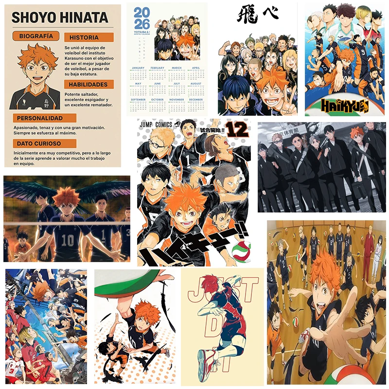 Haikyuu Anime Volleyball poster art HD canvas advanced aesthetic Printing Paper Wall Art for Living