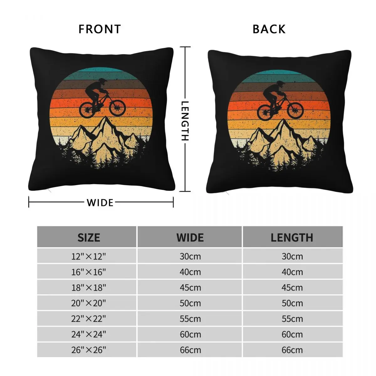 MTB Downhill Retro Vintage Square Pillowcase Polyester Linen Velvet Creative Zip Decor Throw Pillow Case Bed Cushion Cover 45x45