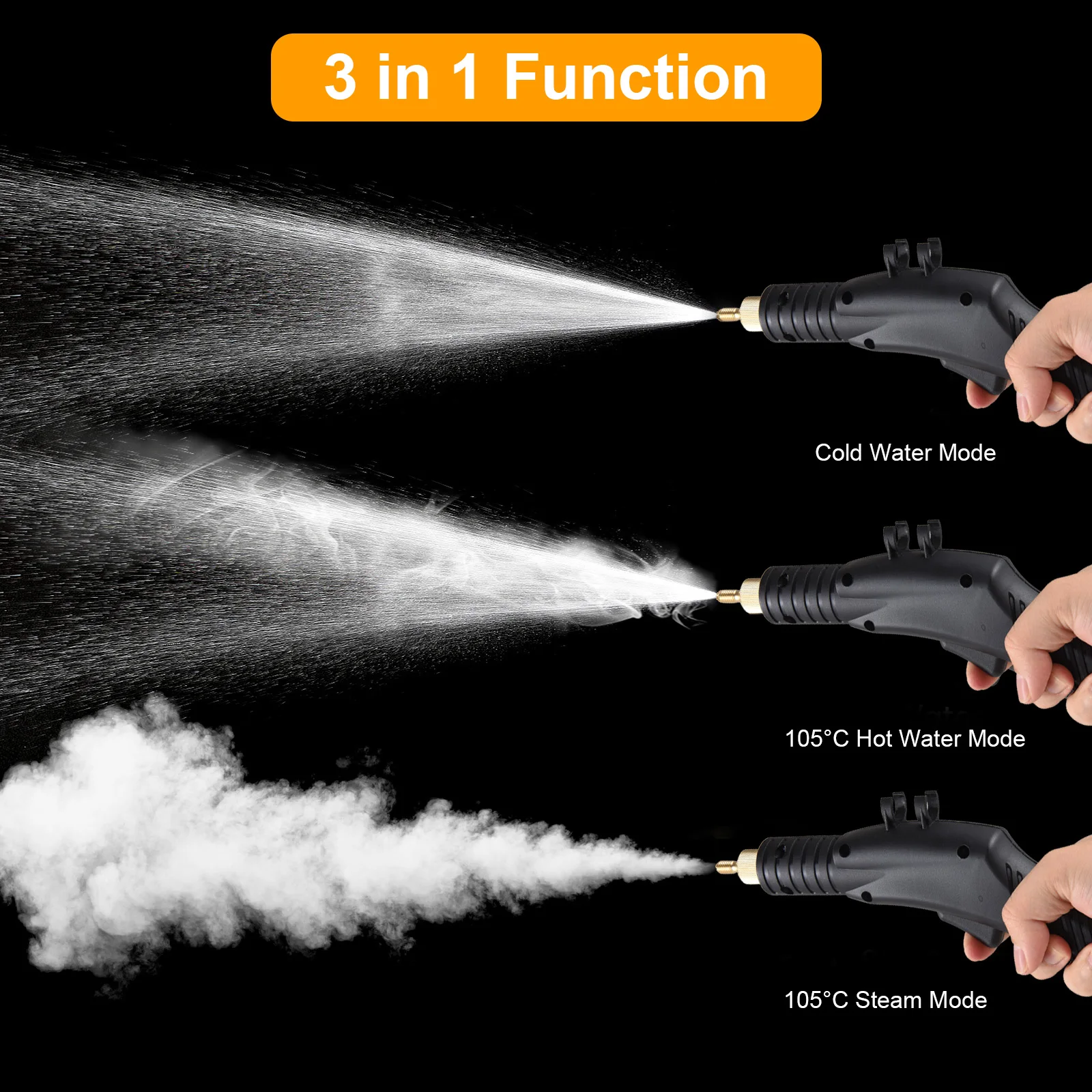 1800W Handheld Stoomreinigers Gebruik 4L Capaciteit Hoge Temperatuur Prompt Auto Detaillering Keuken Wasmachine Stoomboot Cleaner