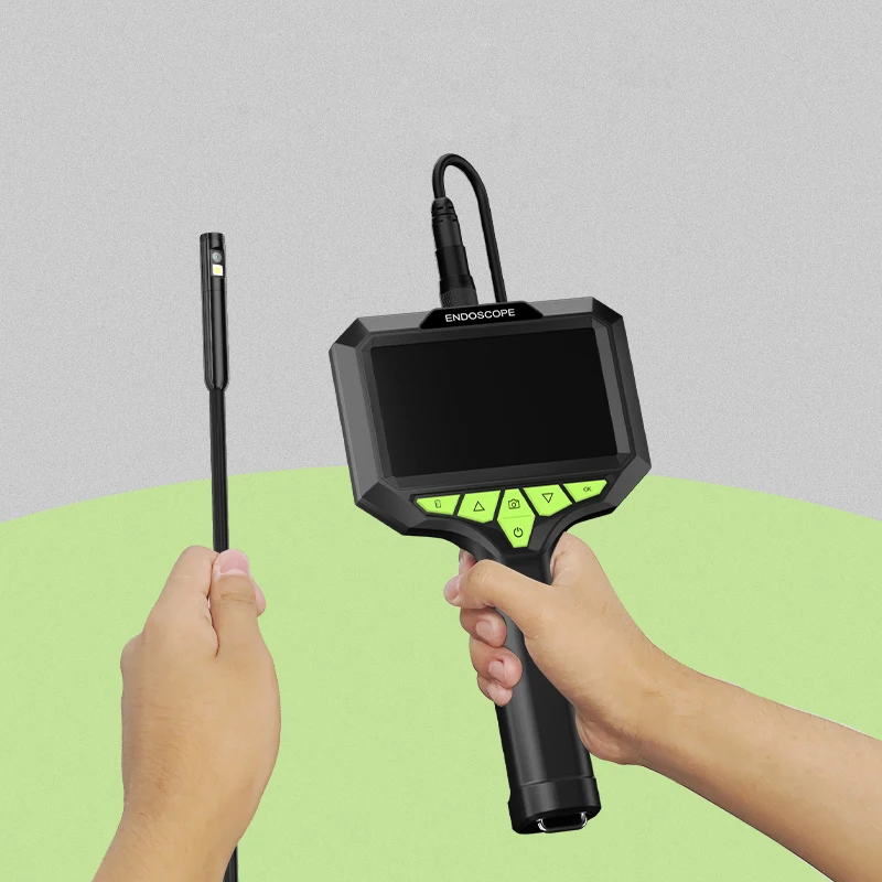 

Ручной промышленный эндоскоп 1-15 м, 4,3-дюймовый IPS-экран, двойная камера 8 мм, HD1080P, раздельная конструкция, инспекционная бороскопическая камера