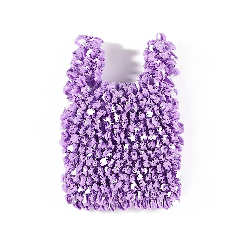 

Reusable Bubble Foldable Stretch Bag Large Capacity Shopping Bag Pleated Flexible Handbag Chiffon Multi Purpose