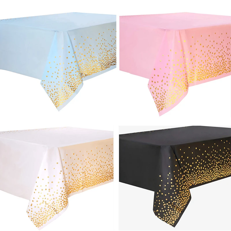 

Disposable tablecloth pink blue rose gold gold small dot tablecloth birthday party decoration supplies wedding event layout