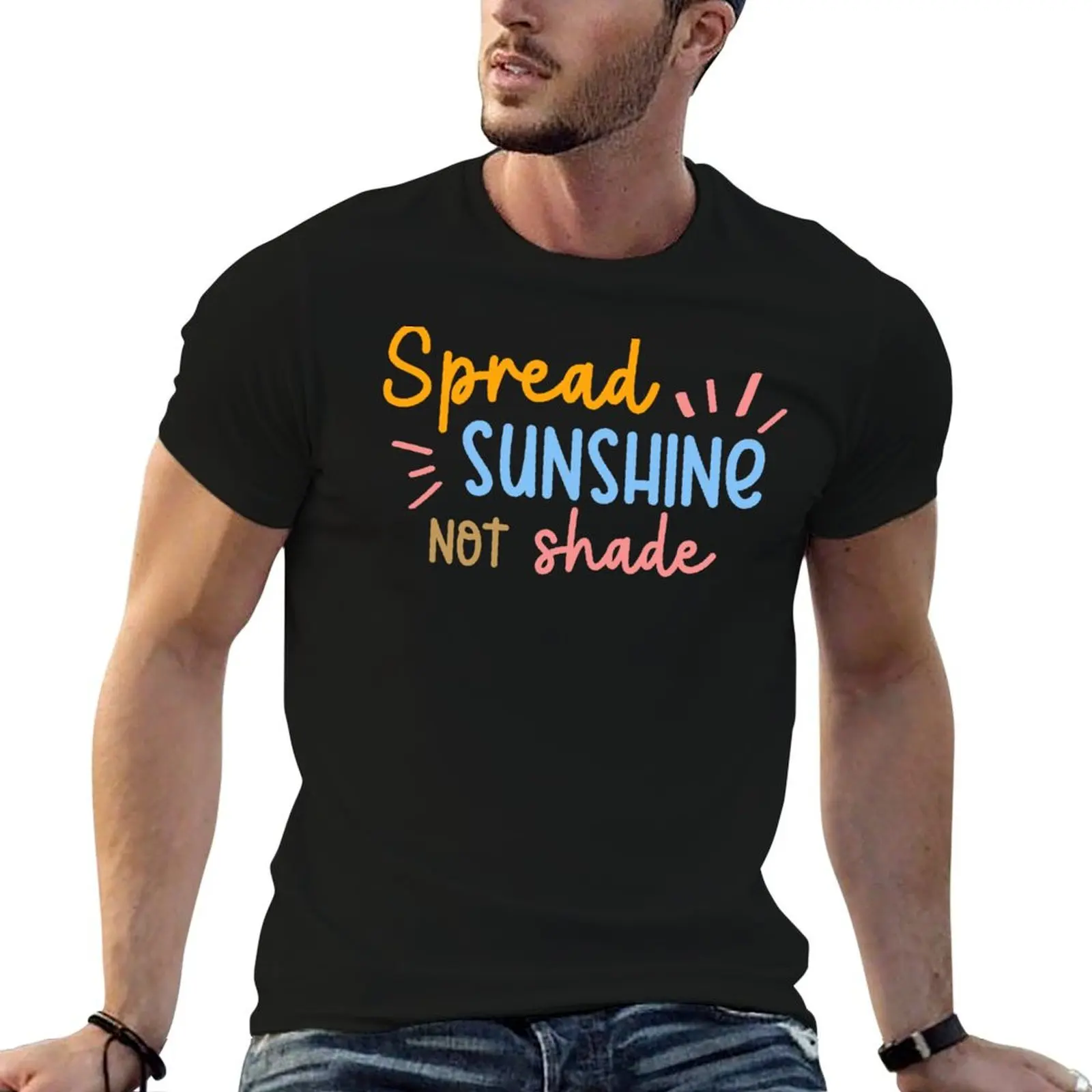 Spread Sunshine Not Shade T-Shirt vintage blacks cotton graphic tees mens fashion