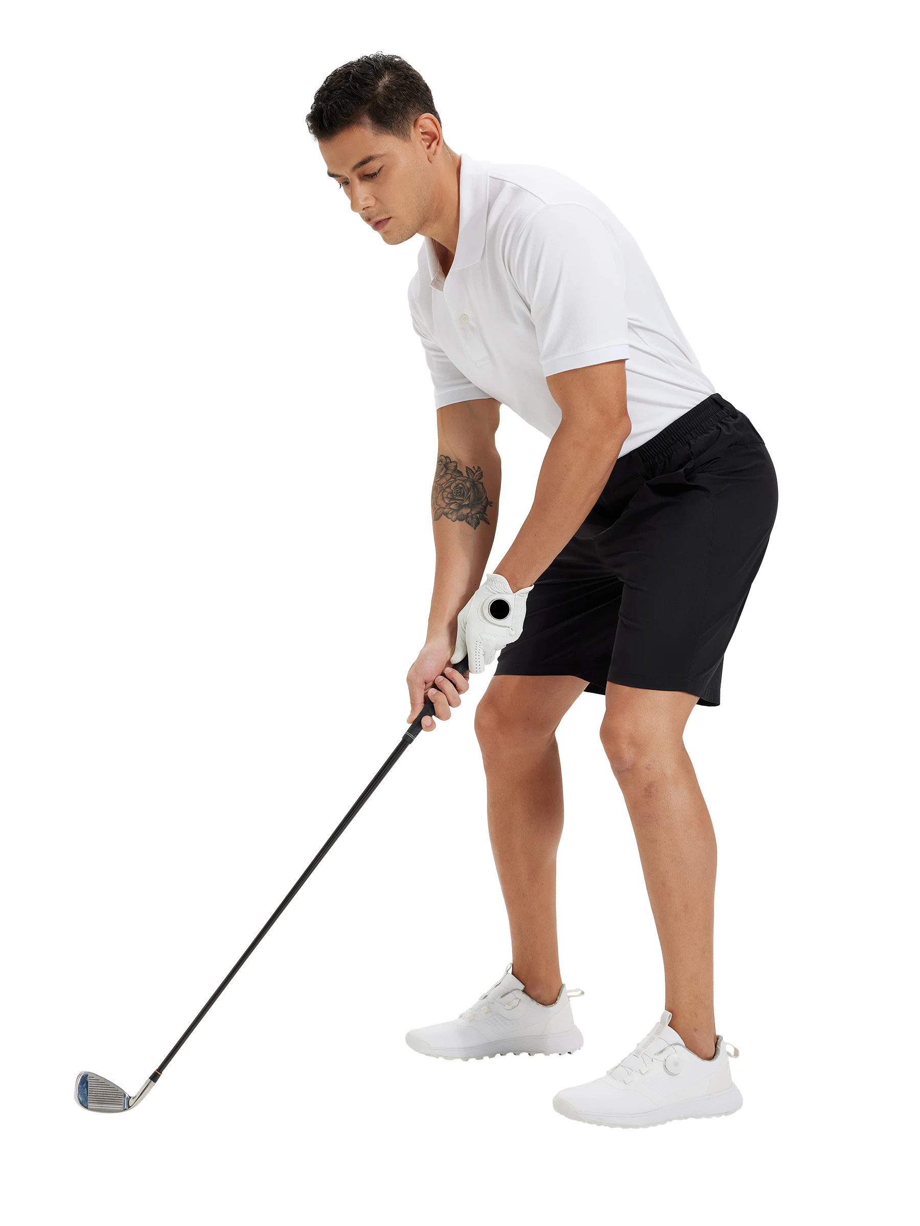 Sommer Herren Freizeitshorts Business- & Golf-Hosen, Atmungsaktive Relaxed-Fit-Shorts mit Schnellverschluss-Taschen – Detail 20
