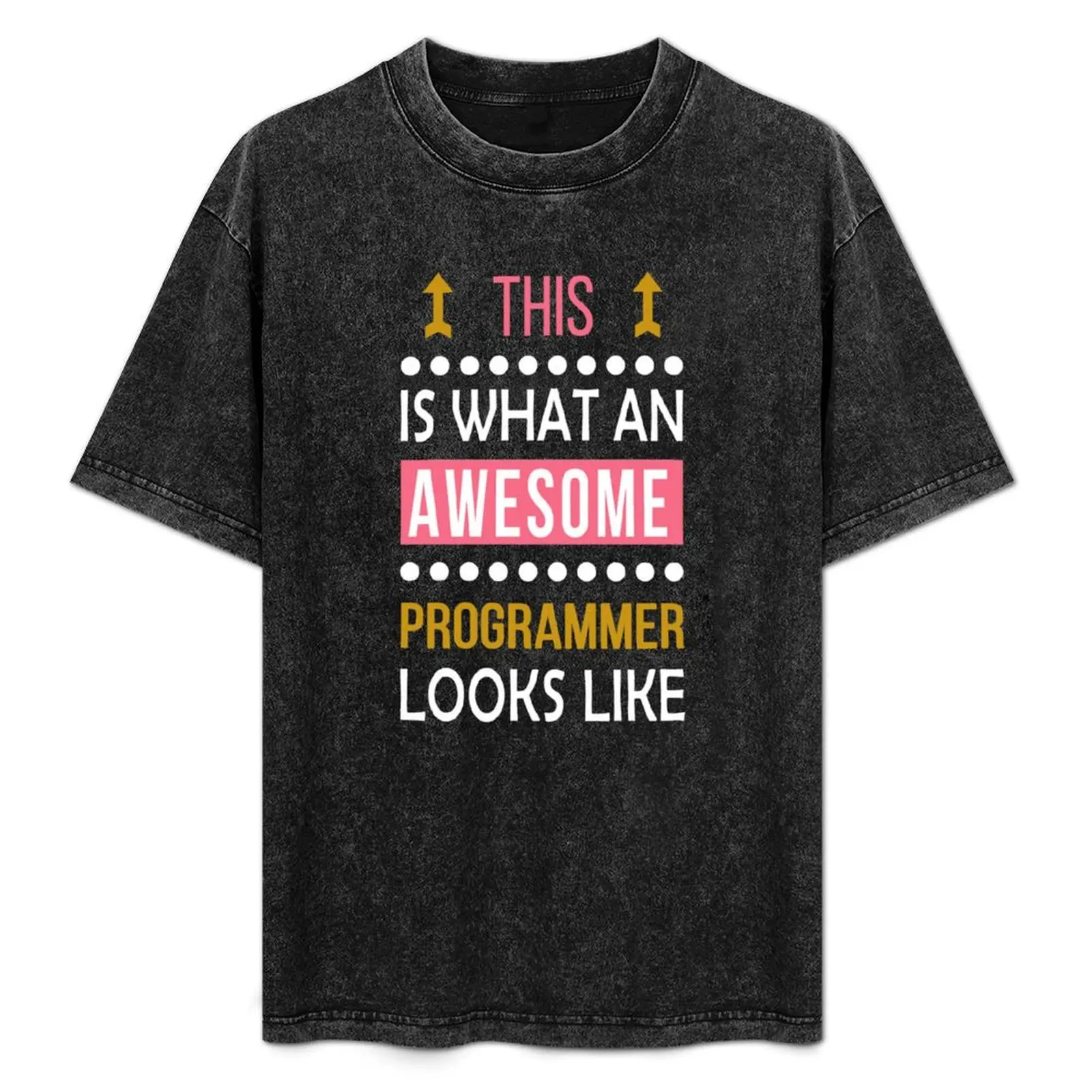 Programmer Awesome Looks Funny Birthday Christmas T-Shirt Classic Print Short Sleeve Shirt