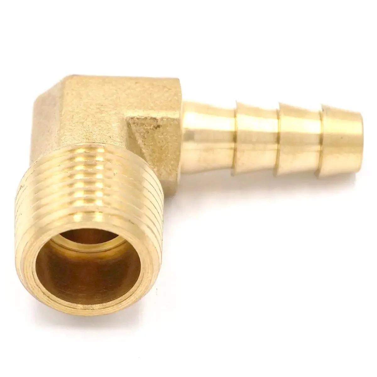 

3/8" NPT Male x 5/16" Hose Barbed Tail Elbow Brass Fuel Fittings Connectors Adapters 229 PSI