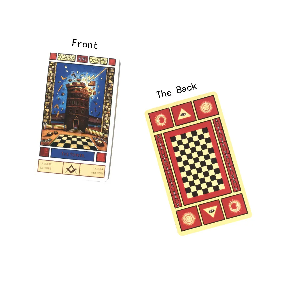 Hot sales Masonic Tarot Oracle Card Fate Divination Prophecy Card Family Party Game Tarot 78 Card Deck