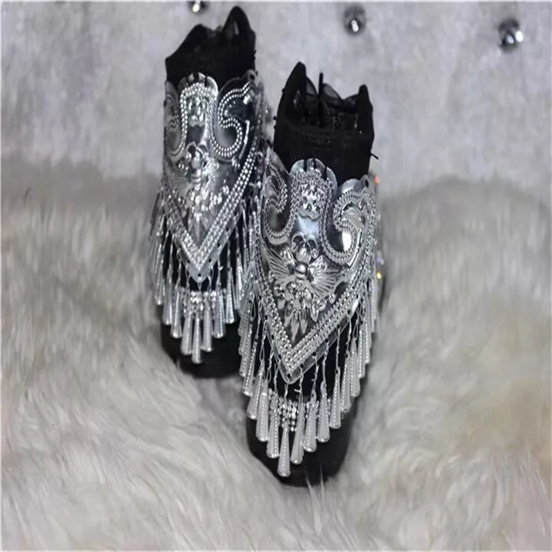 Thick sole inner elevating rhinestone hand custom canvas shoes butterfly decoration national style casual shoes women 35-44