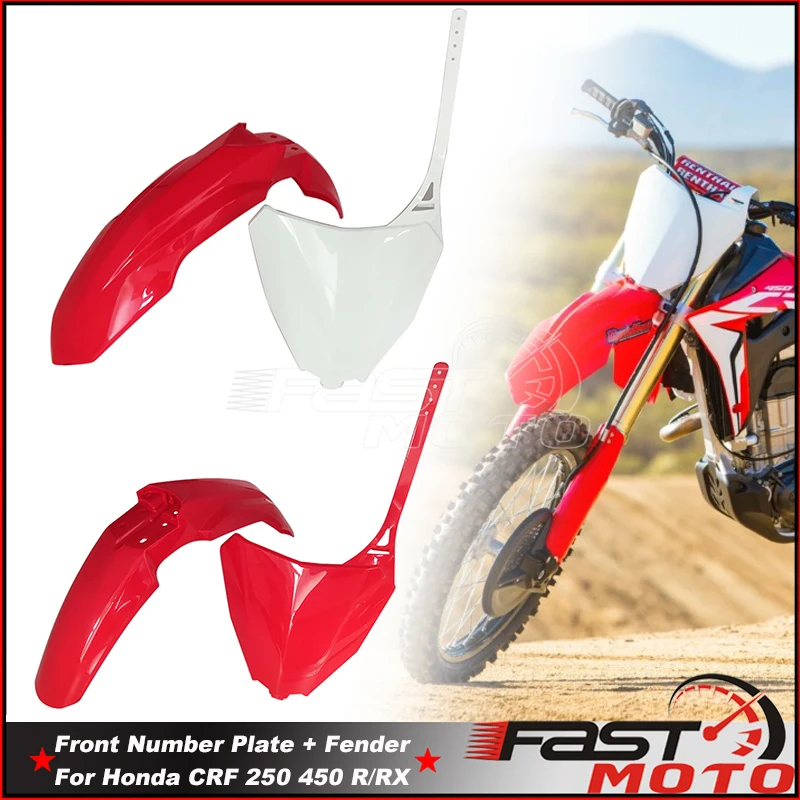 Enduro MX Motocross Front Number Plate Mud Guard Fender For Honda CRF250 CRF450 CRF 250 450 R/RX Off Road License Plate Cover