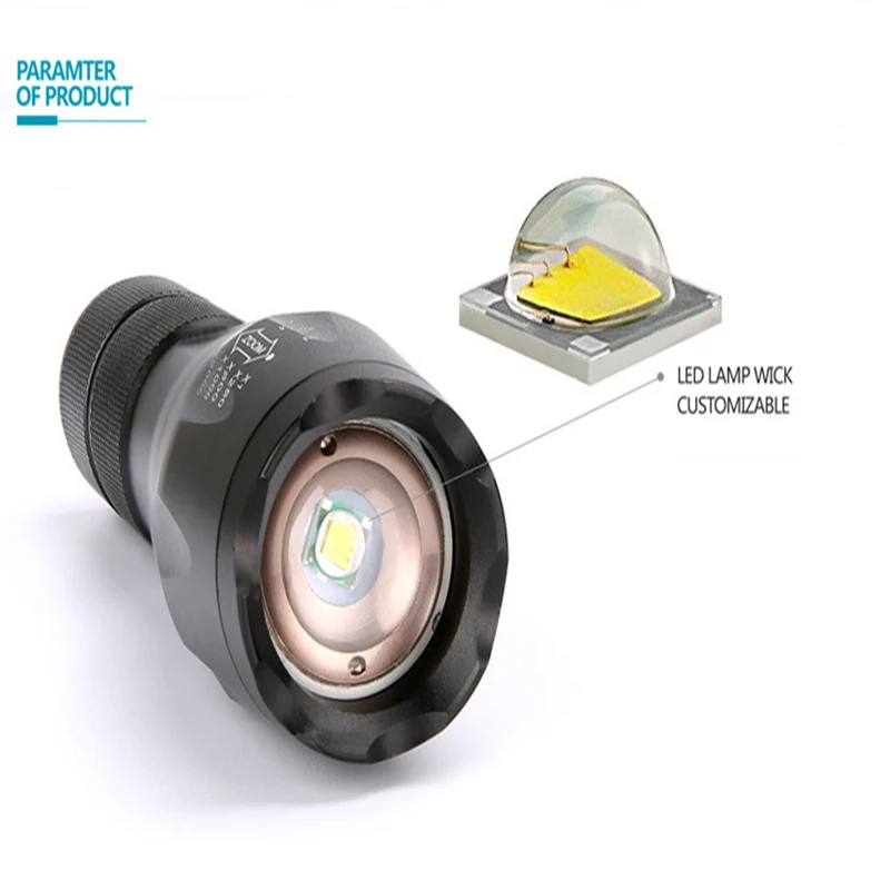 T6/ L2 Led Flashlight 5000LM Ultra Bright Torch Camping Light 5 Switch Mode Waterproof Zoomable Bicycle Light Use 18650 Battery