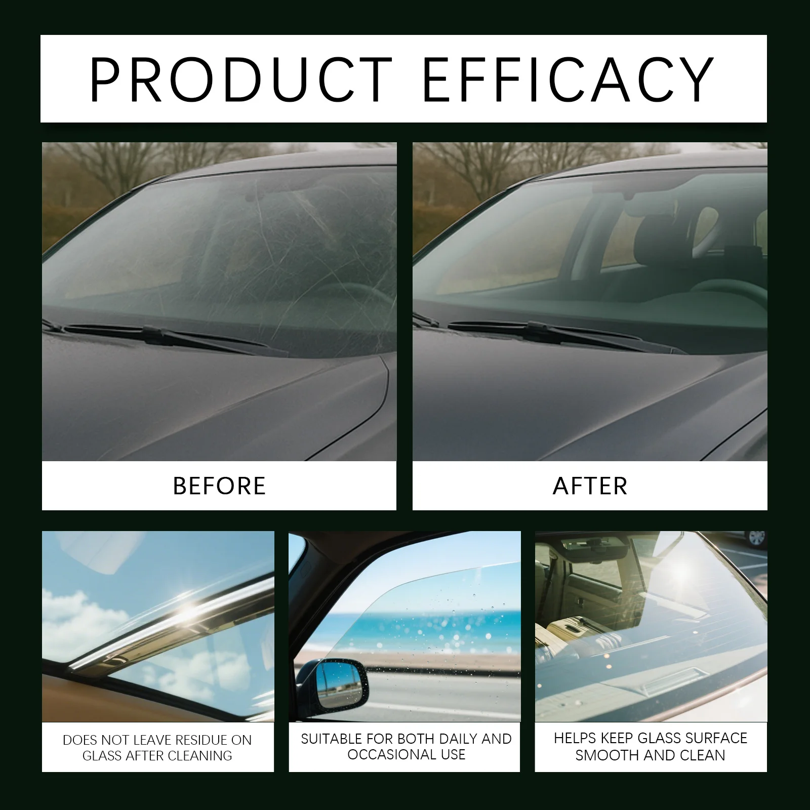 Universal Windshield Washer Fluid Concentrate Car Glass Cleaner Auto Window Hydrophobic Waterproof Agent Oil Film Removing 50ml - view 5